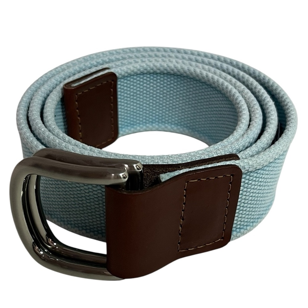 Vineyard Vines Light Blue Canvas and leather Belt Size Medium